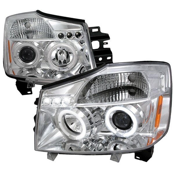 Spec-D Tuning 04-07 Nissan Titan Halo LED Projector Chrome 2LHP-TIT04-TM - main